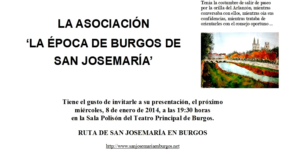 Invitación a la Presentación en el Teatro Polisón de Burgos